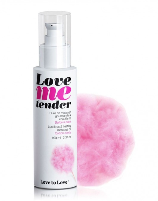 Съедобное согревающее массажное масло Love Me Tender Cotton Candy с ароматом сладкой ваты - 100 мл. - Love to Love - купить с доставкой в Норильске