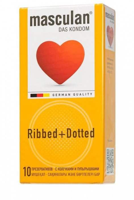 Презервативы с колечками и пупырышками Masculan Ribbed+Dotted - 10 шт. - Masculan - купить с доставкой в Норильске