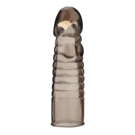 Дымчатая насадка-удлинитель Ribbed Realistic Penis Enhancing Sleeve Extension - 15,2 см. - BlueLine - в Норильске купить с доставкой