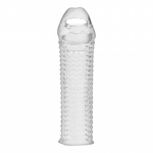 Текстурированная насадка на пенис Clear Textured Penis Enhancing Sleeve Extension - 16,5 см. - BlueLine - в Норильске купить с доставкой