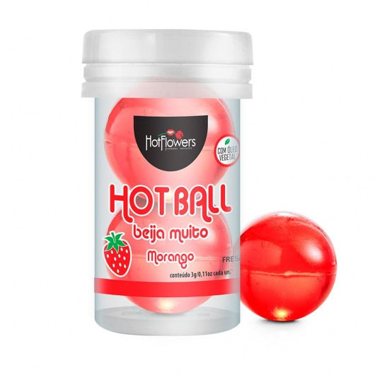 Лубрикант на масляной основе Hot Ball Beija Muito с ароматом клубники (2 шарика по 3 гр.) - HotFlowers - купить с доставкой в Норильске