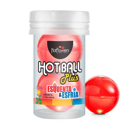 Лубрикант на масляной основе Hot Ball Plus с охлаждающе-разогревающим эффектом (2 шарика по 3 гр.) - HotFlowers - купить с доставкой в Норильске