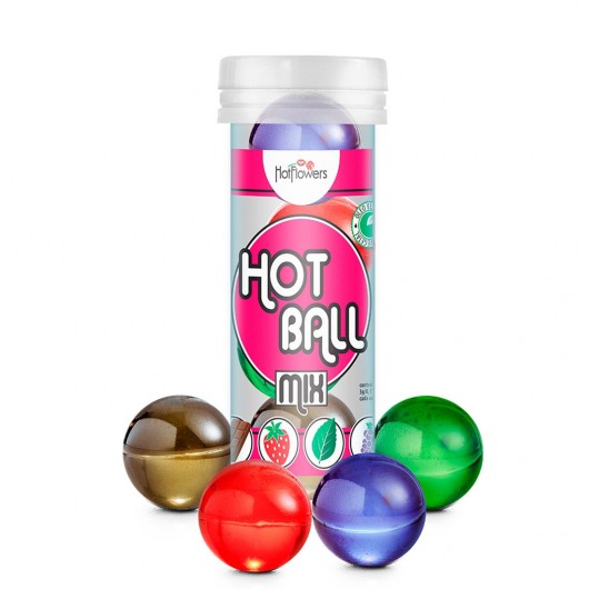 Ароматизированный лубрикант Hot Ball Mix на масляной основе (4 шарика по 3 гр.) - HotFlowers - купить с доставкой в Норильске