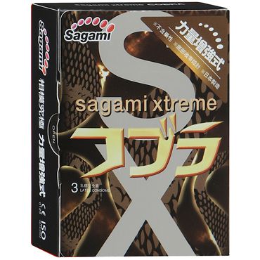 Суженные к основанию презервативы Sagami Xtreme COBRA - 3 шт. - Sagami - купить с доставкой в Норильске