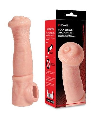 Телесная фантазийная насадка на член Cock Sleeve Size L - KOKOS - в Норильске купить с доставкой