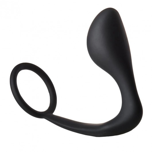 Черное эрекционное кольцо с анальной пробкой Anal Plug With Cockring - Dream Toys - в Норильске купить с доставкой
