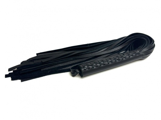 Черная многохвостовая плеть из мягкой кожи - 57 см. - БДСМ Арсенал - купить с доставкой в Норильске