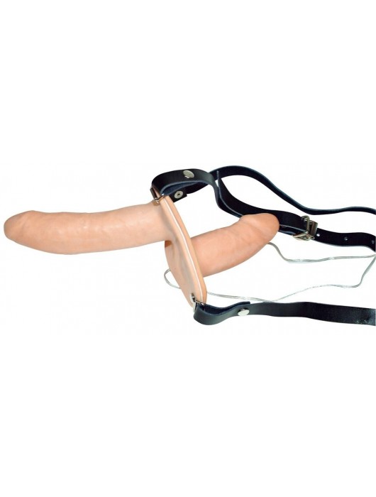 Телесный женский страпон с вагинальной пробкой Strap-On Duo - 15 см. - Orion - купить с доставкой в Норильске