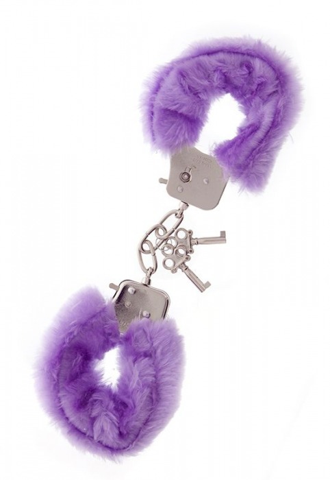 Фиолетовые меховые наручники METAL HANDCUFF WITH PLUSH LAVENDER - Dream Toys - купить с доставкой в Норильске