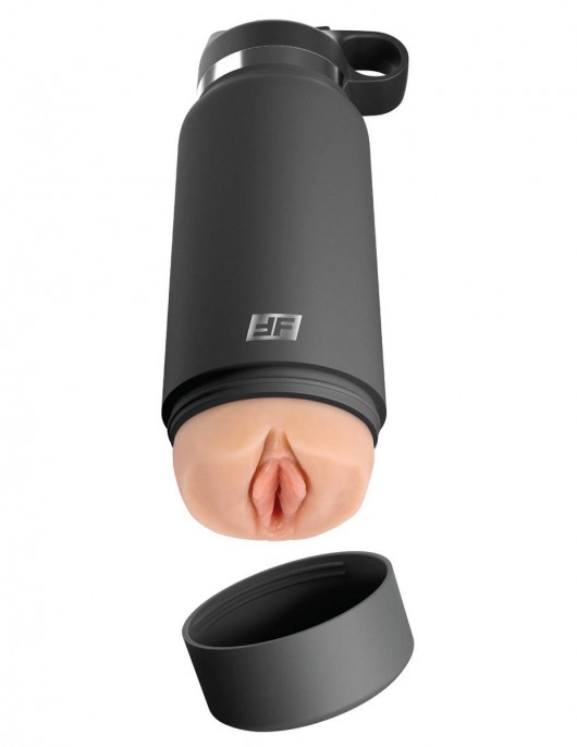 Серый мастурбатор в виде бутылки F*ck Flask - Pipedream - в Норильске купить с доставкой