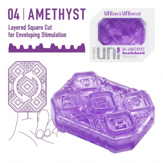 Фиолетовый мастурбатор-стимулятор Tenga Uni Amethyst - Tenga - в Норильске купить с доставкой