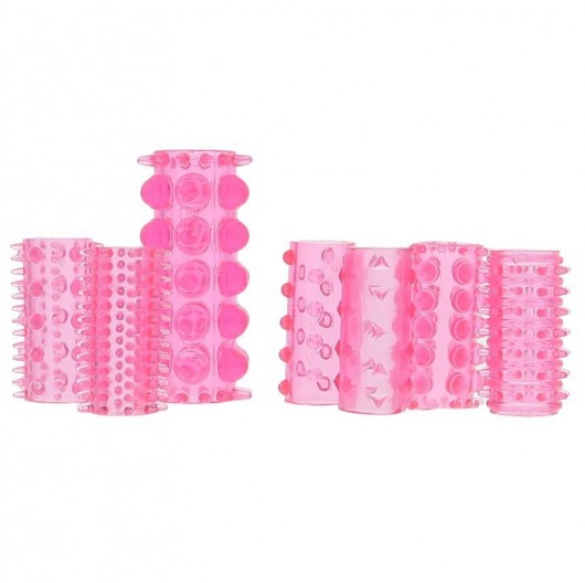Набор из 7 розовых насадок на пенис ONE-A-DAY PENIS SLEEVES PINK - Seven Creations - в Норильске купить с доставкой