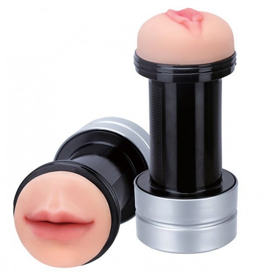 Двусторонний мастурбатор REALSTUFF 2 IN 1 HUMMER MOUTH   VAGINA - ротик и вагина - Dream Toys - в Норильске купить с доставкой
