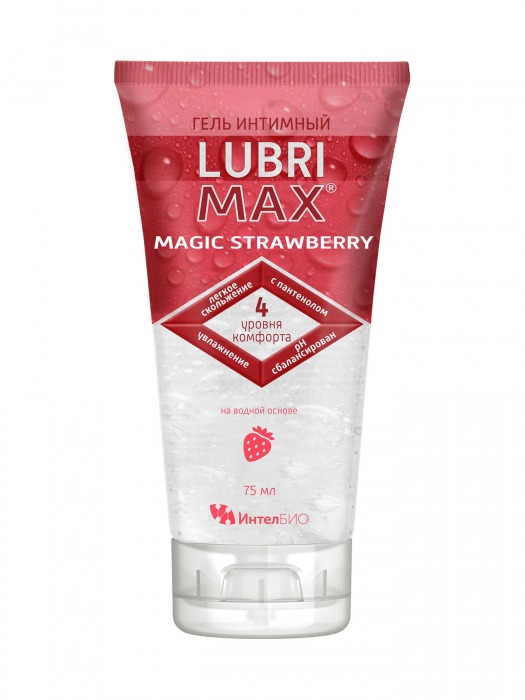 Интимный гель-смазка на водной основе Lubrimax Magic Strawberry - 75 мл. - ИнтелБИО - купить с доставкой в Норильске