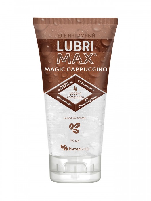 Интимный гель-смазка на водной основе Lubrimax Magic Cappuccino - 75 мл. - ИнтелБИО - купить с доставкой в Норильске