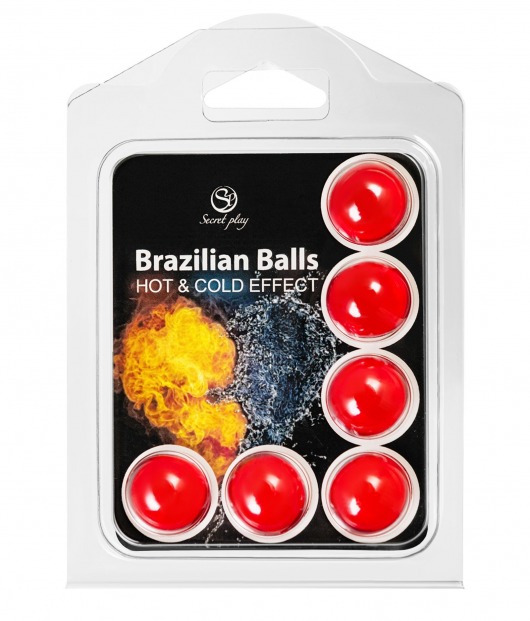 Набор из 6 шариков с массажным маслом Brazilian Balls с охлаждающим и разогревающим эффектом - Secret Play - купить с доставкой в Норильске