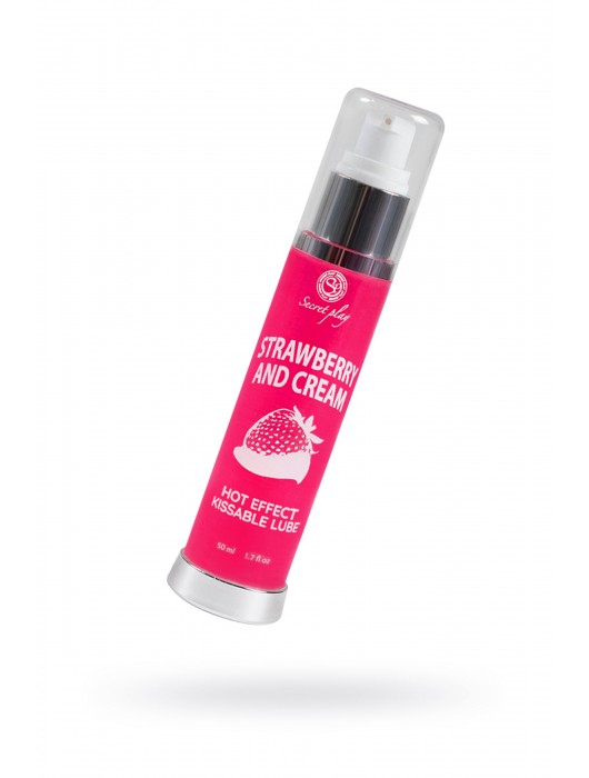 Массажное масло 2-в-1 с разогревающим эффектом и вкусом клубники со сливками - 50 мл. - Secret Play - купить с доставкой в Норильске