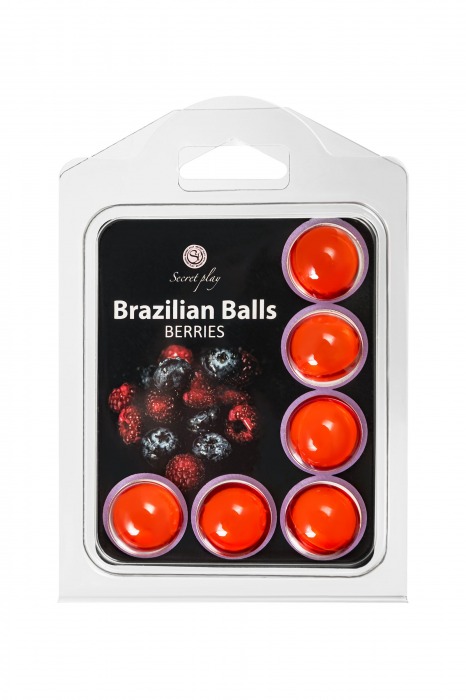 Набор из 6 шариков с массажным маслом Brazilian Balls с ароматом ягод - Secret Play - купить с доставкой в Норильске