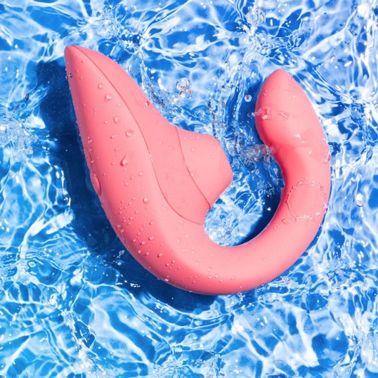 Розовый вибромассажер для двойной стимуляции Womanizer Blend - Womanizer