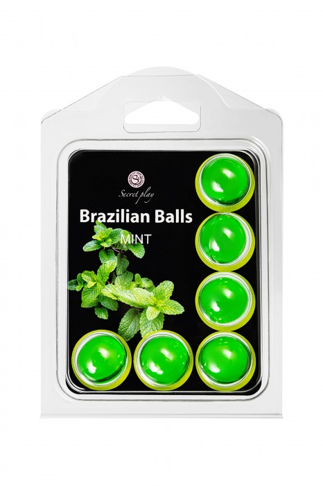 Набор из 6 шариков с массажным маслом Brazilian Balls с ароматом мяты - Secret Play - купить с доставкой в Норильске