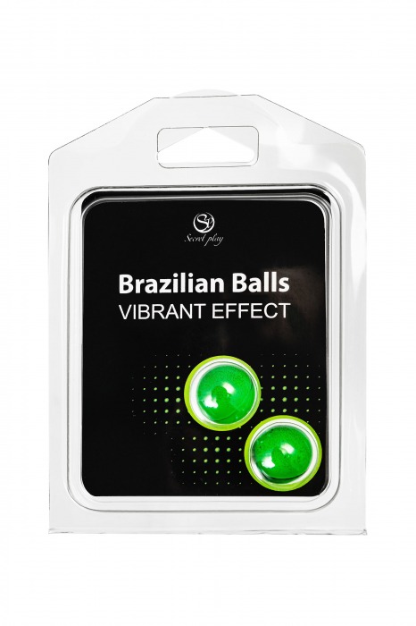 Набор из 2 шариков с массажным маслом Brazilian Balls с эффектом вибрации - Secret Play - купить с доставкой в Норильске