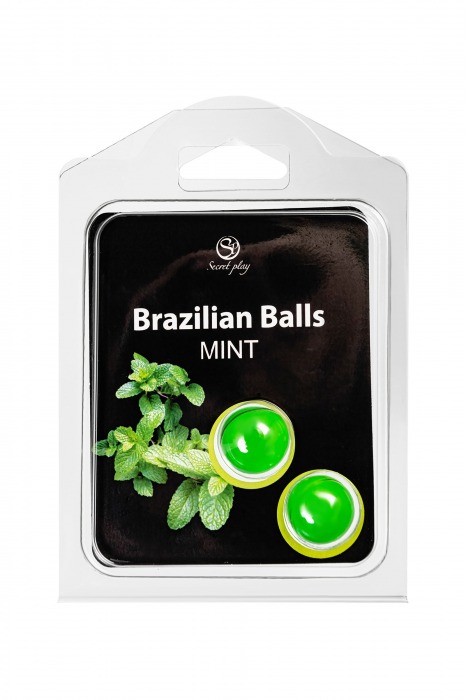 Набор из 2 шариков с массажным маслом Brazilian Balls с ароматом мяты - Secret Play - купить с доставкой в Норильске