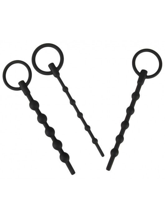 Набор из 3 черных силиконовых уретральных стимуляторов Training Set - Orion - купить с доставкой в Норильске