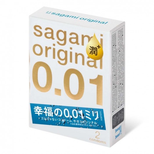 Увлажнённые презервативы Sagami Original 0.01 Extra Lub - 2 шт. - Sagami - купить с доставкой в Норильске