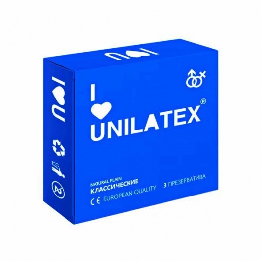 Классические презервативы Unilatex Natural Plain - 3 шт. - Unilatex - купить с доставкой в Норильске