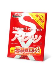 Утолщенный презерватив Sagami Xtreme FEEL LONG с точками - 1 шт. - Sagami - купить с доставкой в Норильске