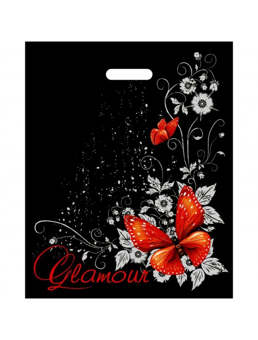 Черный пакет Glamour с вырубной ручкой (38х47 см) - Сима-Ленд - купить с доставкой в Норильске
