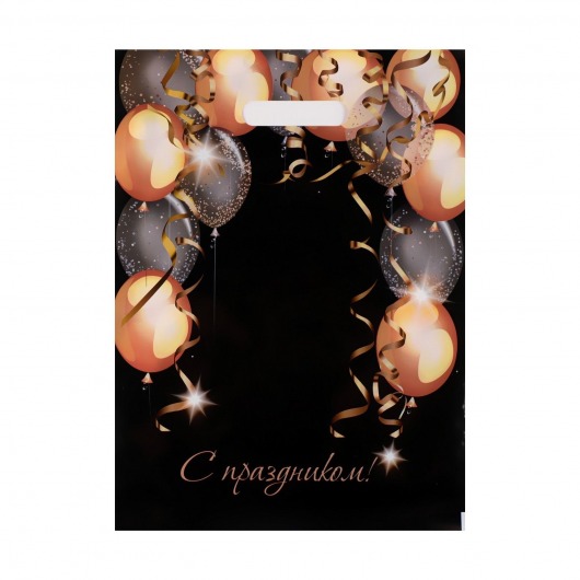 Пакет с вырубной ручкой и принтом в виде шариков (30х40 см) - Сима-Ленд - купить с доставкой в Норильске