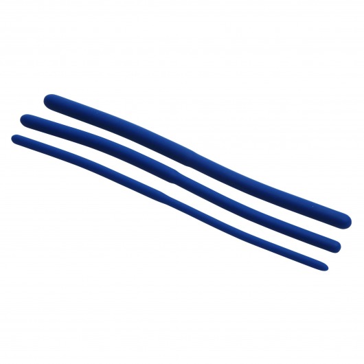 Набор из 3 синих силиконовых уретральных расширителей Invasion Silicone Urethral Sound Trainer Set - XR Brands - купить с доставкой в Норильске