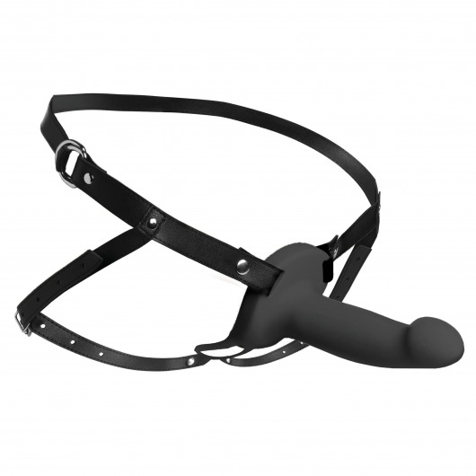 Черный полый страпон с вибрацией 2’’ Erection 28X Smooth Vibrating Silicone Penis Sheath - XR Brands - купить с доставкой в Норильске