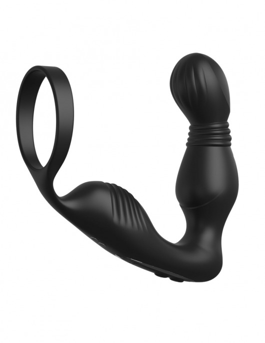 Черный вибростимулятор простаты с эрекционным кольцом Ass-Gasm Pro P-Spot Milker - Pipedream - в Норильске купить с доставкой