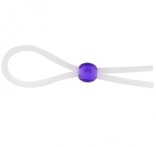 Прозрачное лассо с фиолетовой бусиной SILICONE COCK RING WITH BEAD LAVENDER - NMC - в Норильске купить с доставкой