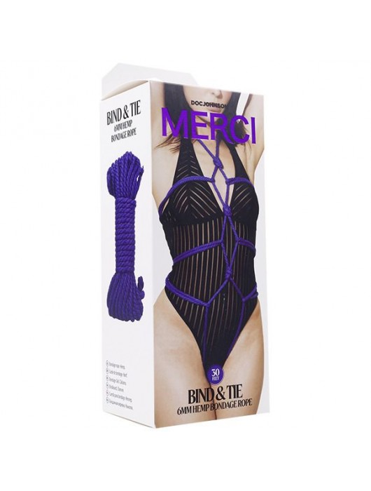 Фиолетовая верёвка для связывания и фиксации Bind Tie - 9,14 м. - Doc Johnson - купить с доставкой в Норильске