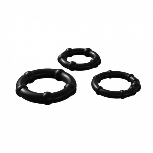 Набор из 3 черных эрекционных колец Babooom Ring Set - Adrien Lastic - в Норильске купить с доставкой