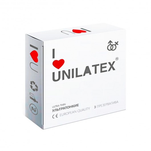 Ультратонкие презервативы Unilatex Ultra Thin - 3 шт. - Unilatex - купить с доставкой в Норильске