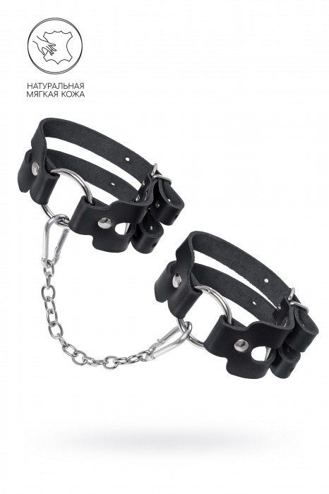 Черные кожаные оковы из двух ремешков - Pecado - купить с доставкой в Норильске