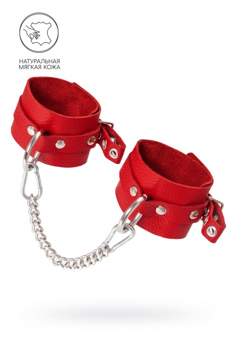 Красные мягкие кожаные оковы с люверсами - Pecado - купить с доставкой в Норильске