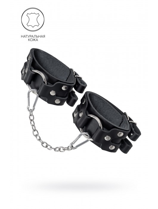 Черные кожаные оковы с двумя ремешками - Pecado - купить с доставкой в Норильске