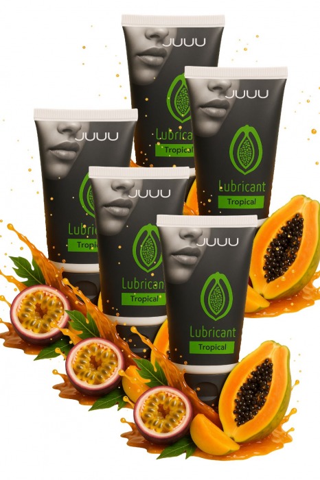 Набор из 5 съедобных лубрикантов JUJU со вкусом тропических фруктов - JuJu - купить с доставкой в Норильске