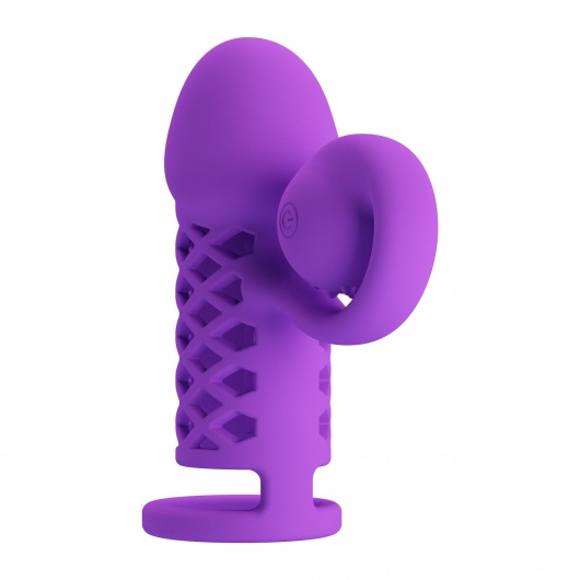 Фиолетовая вибронасадка с клиторальным отростком Harden - Baile - в Норильске купить с доставкой