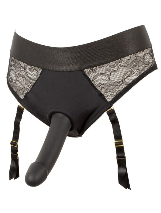 Черный женский страпон Strap-on Set: трусики и насадка - Orion - купить с доставкой в Норильске