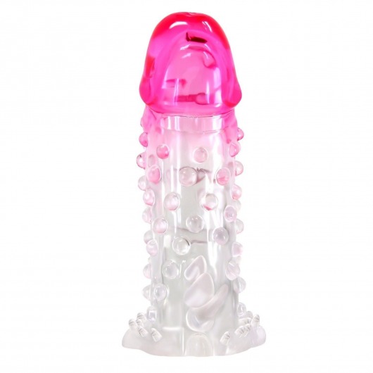 Прозрачно-розовая насадка на пенис Wilford - 13,5 см. - Baile - в Норильске купить с доставкой