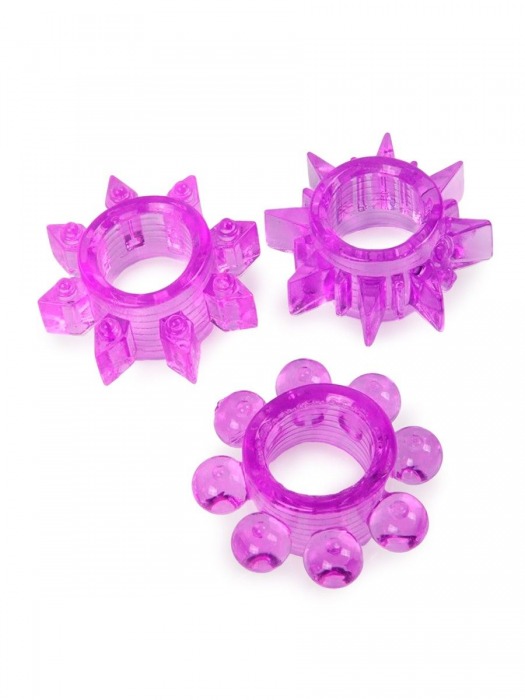 Набор из 3 лиловых эрекционных колец различной формы - Erowoman-Eroman - в Норильске купить с доставкой