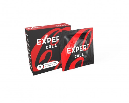 Презервативы с ароматом колы Expert Cola - 3 шт. - Expert - купить с доставкой в Норильске