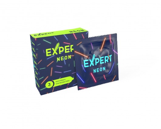 Светящиеся в темноте презервативы Expert Neon - 3 шт. - Expert - купить с доставкой в Норильске