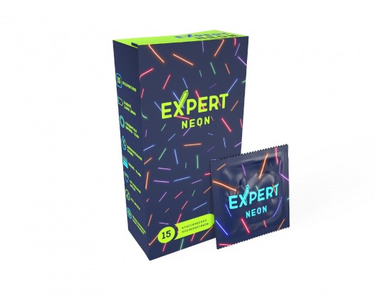 Светящиеся в темноте презервативы Expert Neon - 15 шт. - Expert - купить с доставкой в Норильске